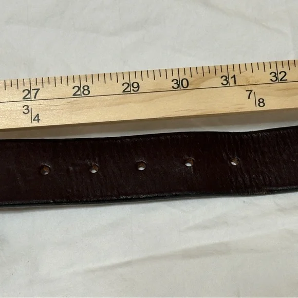 TORY English Bridle Leather Brown Belt Brass Spur Buckle Sz 30 Unisex - Picture 5 of 6